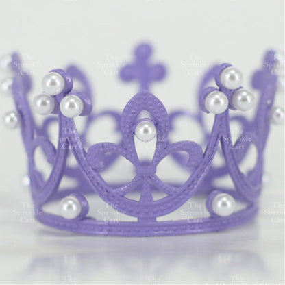 Crown Cake Topper/ Decor Shiny Gold Silver Pearl Birthday Princes