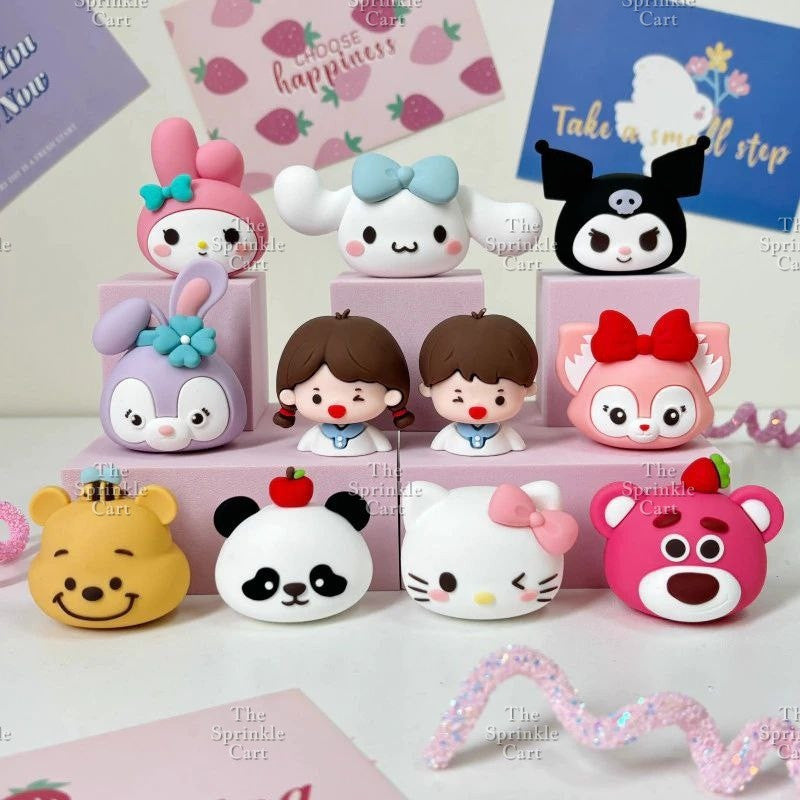 Cute Cartoon Soft Doll Head Cake Decoration for Birthday Party Supplies TSC