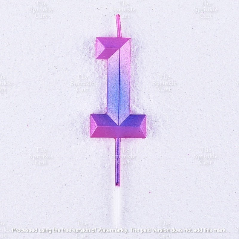 Ombre Creative 0-9 Gradient Number Candle Geometric Happy Birthday Party Candle