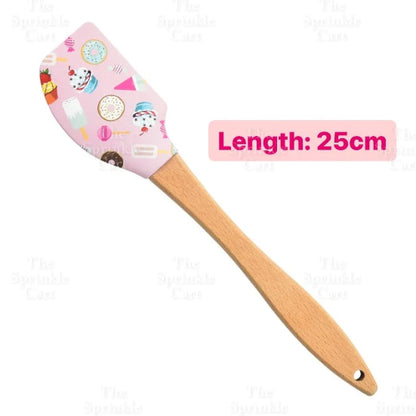 Silicone Spatula with Wooden Handle Cute Design Spatula Love Spatula for Baking Pastry Cooking