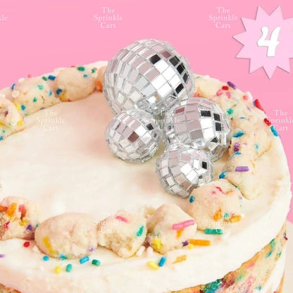 Shiny Mirror Disco Ball Cake Topper & Christmas Tree Decoration DIY Party Supplies TSC