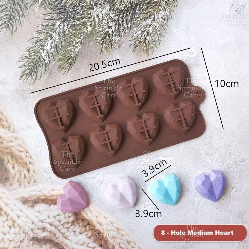 Diamond Heart Molder Geometric Heart Half Sphere Molder Semi Round Semi Circle Chocolate Molder
