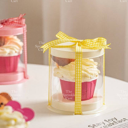 Solo Round Acetate Mini Cake Box and Dessert Gift Box Holder TSC