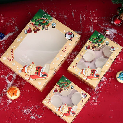 Christmas Cupcake Box and Liner for Baking Cupcake Dessert DIY Christmas Theme Decoration TSC