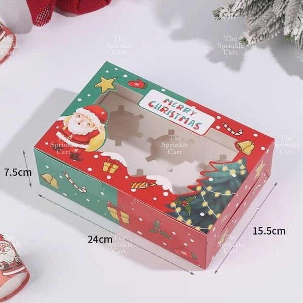 Christmas Cupcake Box and Liner for Baking Cupcake Dessert DIY Christmas Theme Decoration TSC