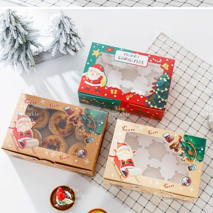 Christmas Cupcake Box and Liner for Baking Cupcake Dessert DIY Christmas Theme Decoration TSC