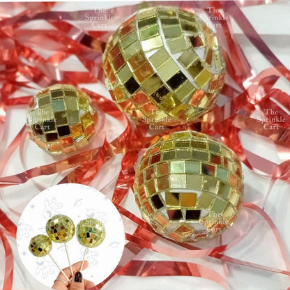 Shiny Mirror Disco Ball Cake Topper & Christmas Tree Decoration DIY Party Supplies TSC
