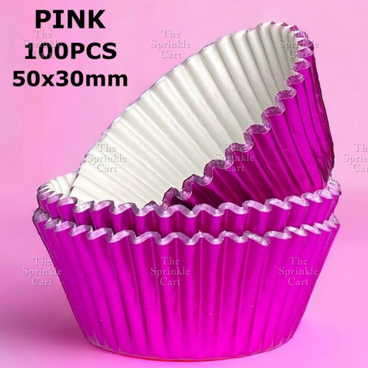 100pcs Metallic Foil Cupcake Liners 3oz Aluminum Greaseproof Muffin Liner
