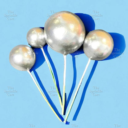 Balls Cake Topper Gold Silver White Pink Blue Yellow Decoration Birthday Swirl Ball Spiral Ball