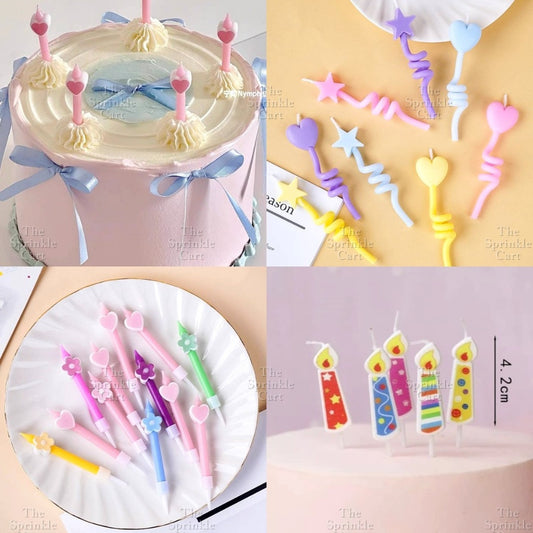 Candle Clipart Cartoon Cute Birthday Party Candle for Kids Cake Decoration Topper