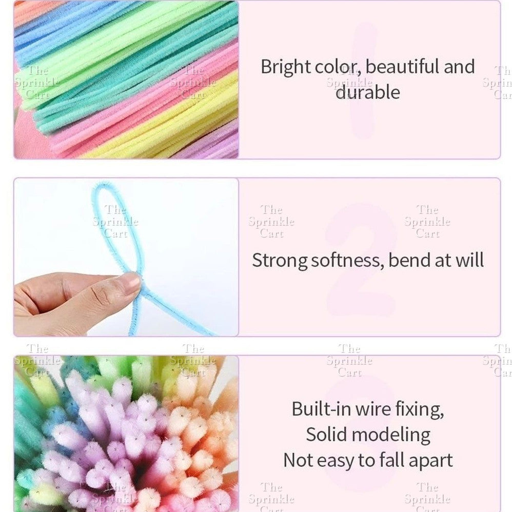 Multicolor Dense Fuzzy Wire Pipe For Handmade DIY Arts and Crafts Flower Chenille Stem TSC