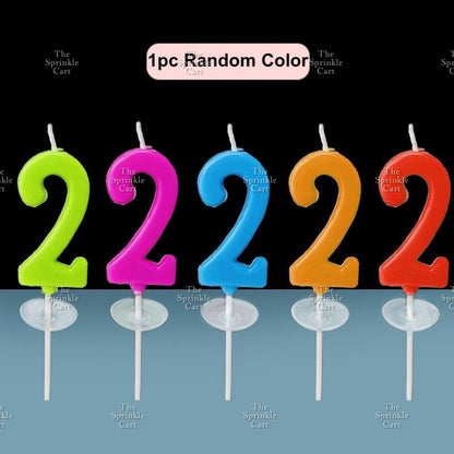 1pc RANDOM COLOR Number Candle for Birthday Cake Party Supplies TSC