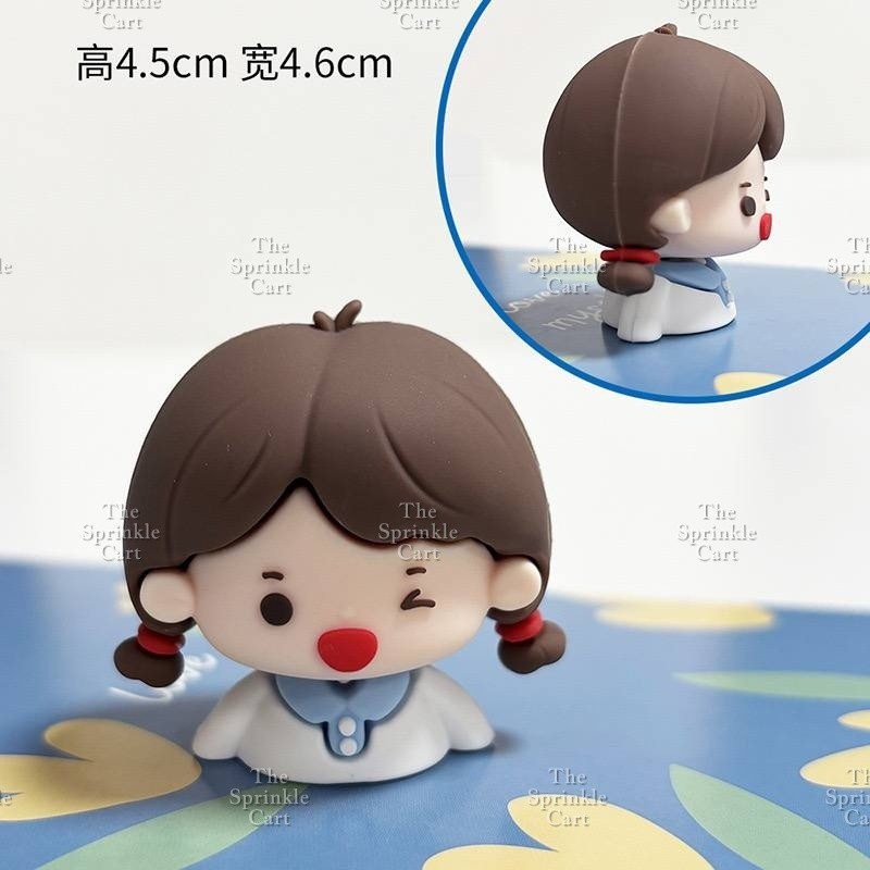 Cute Cartoon Soft Doll Head Cake Decoration for Birthday Party Supplies TSC