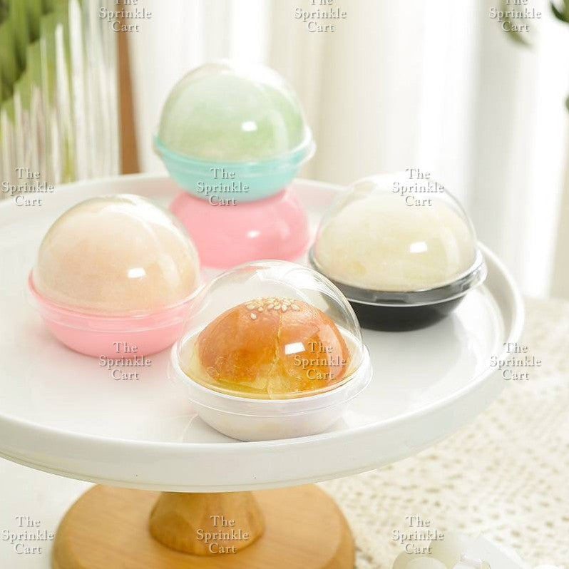 Disposable Mini Round and Square Dome with Lid DIY Desser Bread Bun Box Packaging TSC