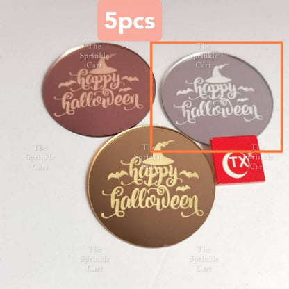 5pcs Acrylic Cupcake Topper Happy Birthday Merry CMAS Mother’s Day Round Cake Decoration