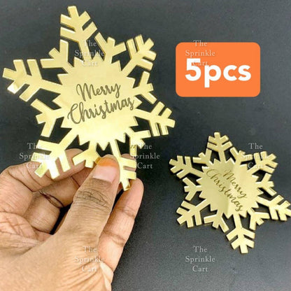 5pcs Acrylic Cupcake Topper Happy Birthday Merry CMAS Mother’s Day Round Cake Decoration