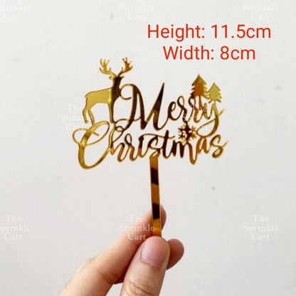 Merry Christmas Happy New Year Holidays Valentines Love Acrylic Cake Topper Decoration TSC