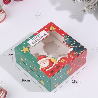 Christmas Cupcake Box and Liner for Baking Cupcake Dessert DIY Christmas Theme Decoration TSC