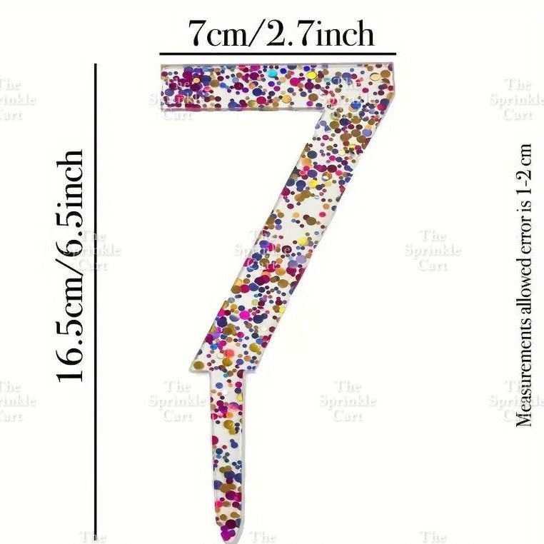 Acrylic Number Cake Topper Glitter Crown Diamond Happy Birthday Number Cupcake Topper