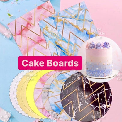 Cake Board High Quality 2mm Thick Scalloped Round Square Marble Silver Gold White MDF Boards