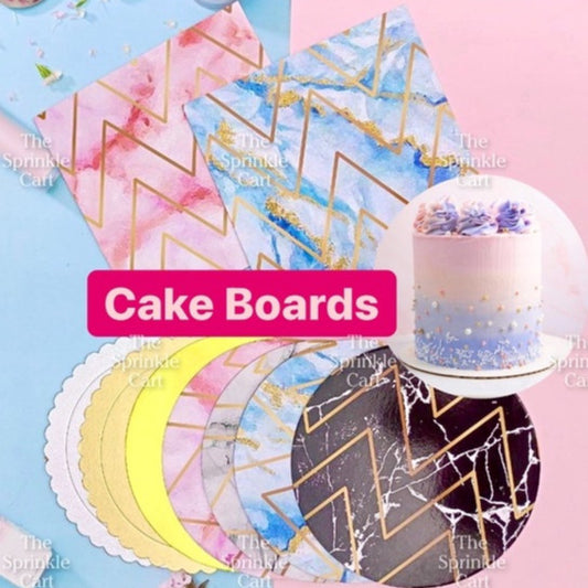 Cake Board High Quality 2mm Thick Scalloped Round Square Marble Silver Gold White MDF Boards