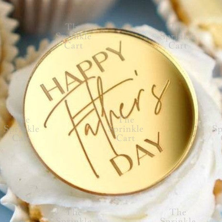 5pcs Acrylic Cupcake Topper Happy Birthday Merry CMAS Mother’s Day Round Cake Decoration