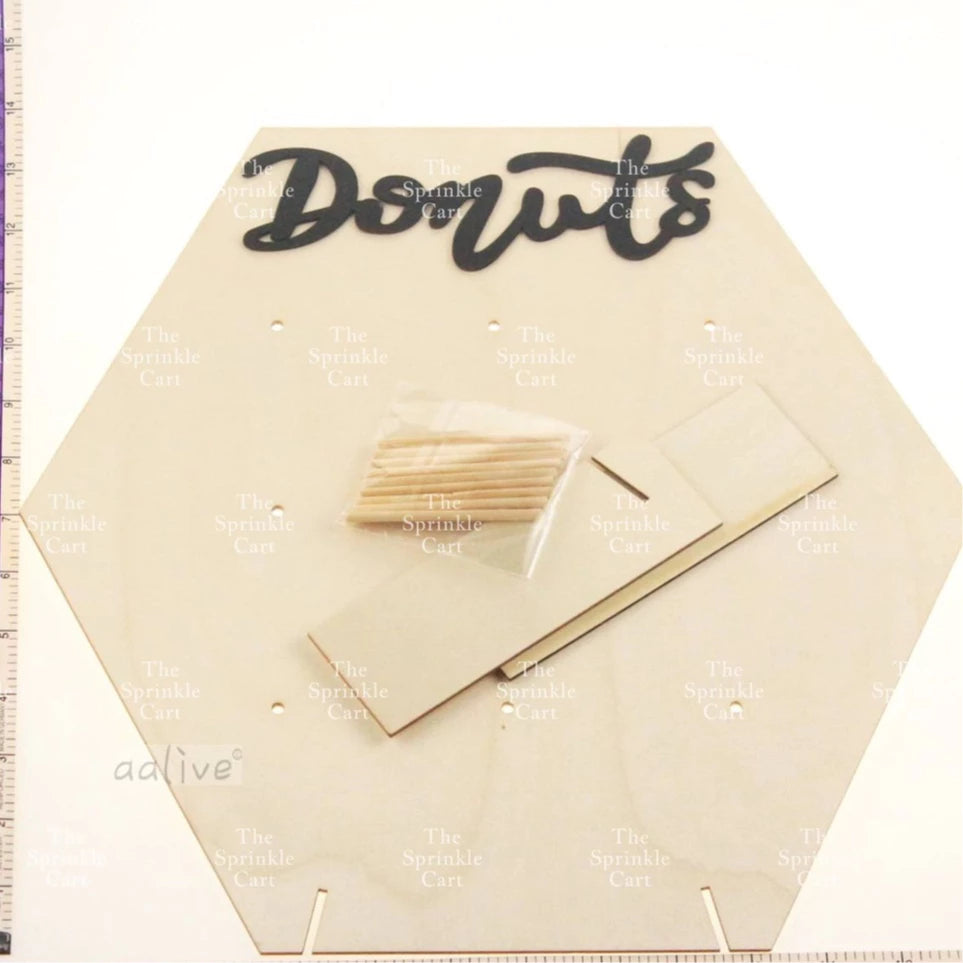 Wooden Donuts Wall Display Stand Holder Donut Sweets Doughnut Rack for Party Birthday Wedding