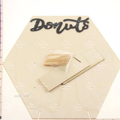 Wooden Donuts Wall Display Stand Holder Donut Sweets Doughnut Rack for Party Birthday Wedding