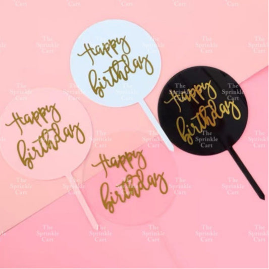 Happy Birthday Acrylic Topper for Decoration