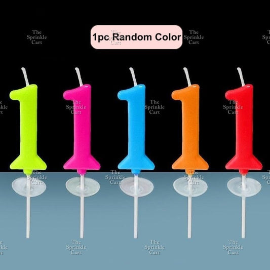RANDOM COLOR Number Candle Kids Birthday Party Candle Cake Topper Decoration Smokeless 0-9