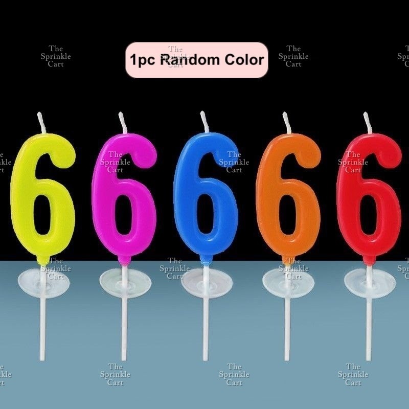 RANDOM COLOR Number Candle Kids Birthday Party Candle Cake Topper Decoration Smokeless 0-9