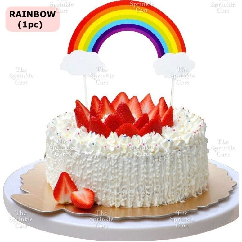 Happy Birthday Cake Topper Rainbow Cloud Colorful Cute Birthday Topper