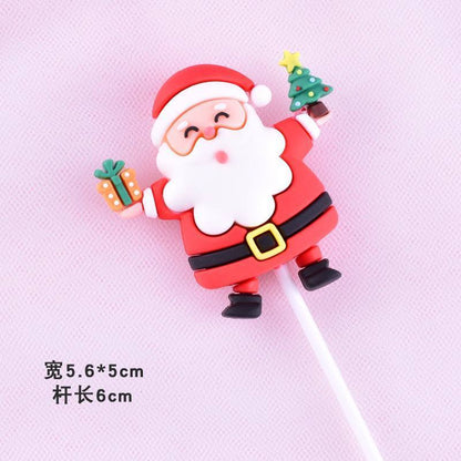 Christmas Cake Toppers Decoration Merry Christmas Santa Claus Deer Snowman Tree Pasko Cake