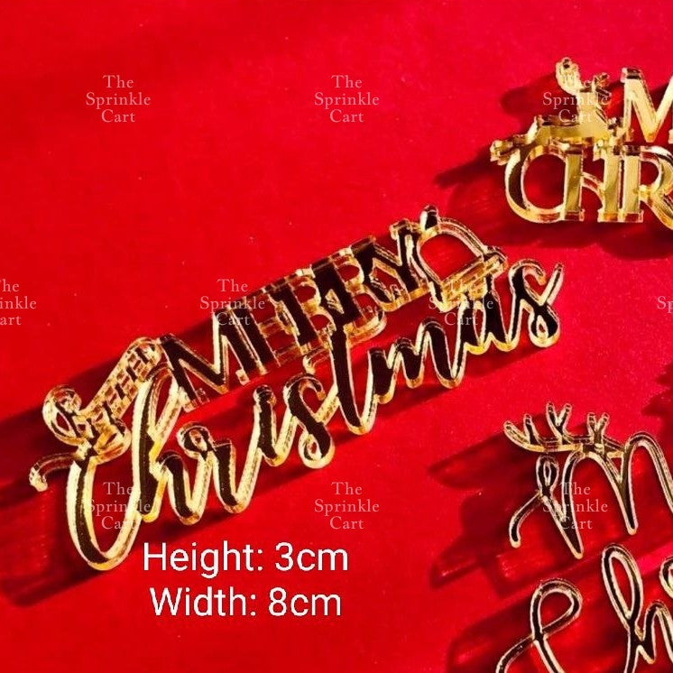 Merry Christmas Happy New Year Holidays Valentines Love Acrylic Cake Topper Decoration TSC