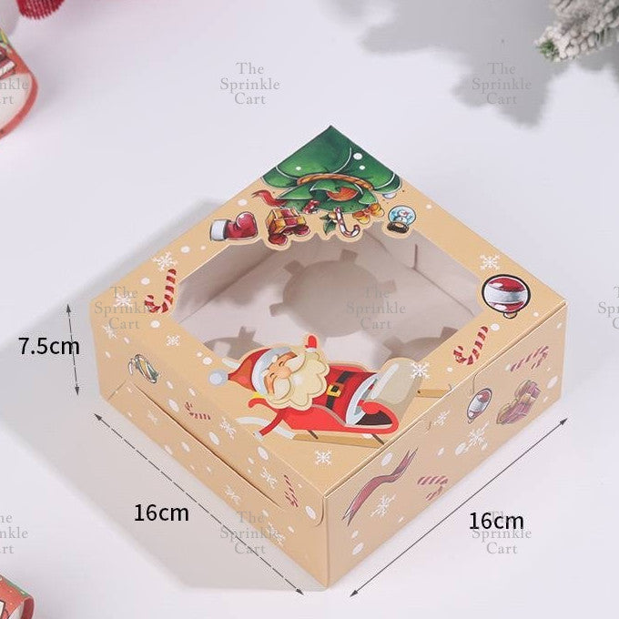 Christmas Cupcake Box and Liner for Baking Cupcake Dessert DIY Christmas Theme Decoration TSC
