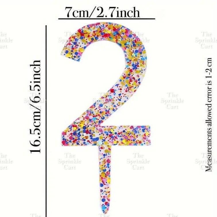 Acrylic Number Cake Topper Glitter Crown Diamond Happy Birthday Number Cupcake Topper