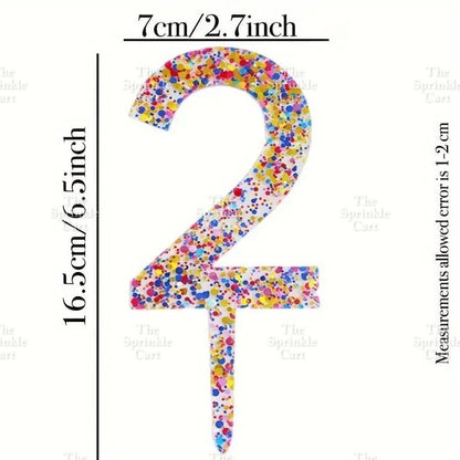 Acrylic Number Cake Topper Glitter Crown Diamond Happy Birthday Number Cupcake Topper