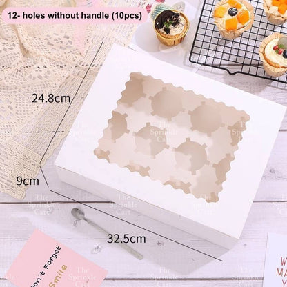 Cupcake Box with holder Brownies Revel Bar Muffin Pastry Packaging TSC