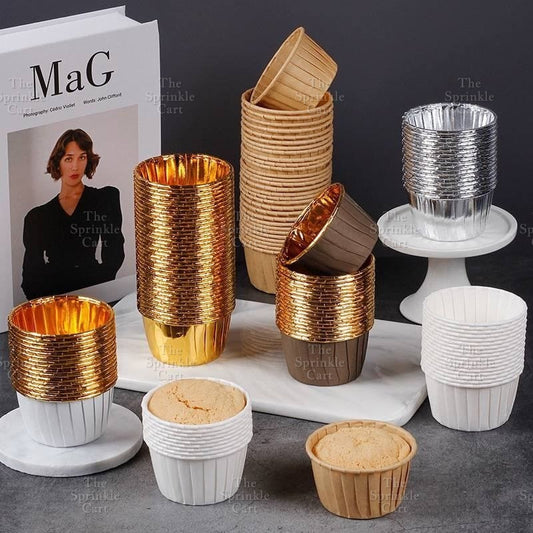 50pcs Colorful Foil Cupcake Liner Paper Cups Baking Muffin Liner