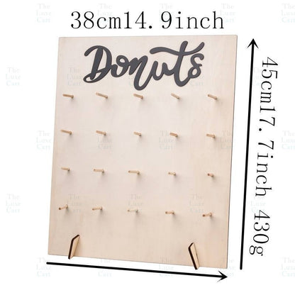 Wall Display Wooden Donuts Stand Holder Donut Sweets Doughnut Rack for Party Birthday Wedding
