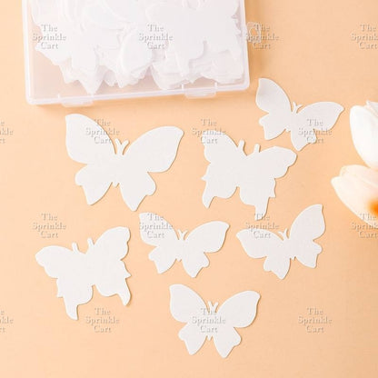 Snowflakes Butterfly Flower Leaf Wafer Cake Decoration TSC