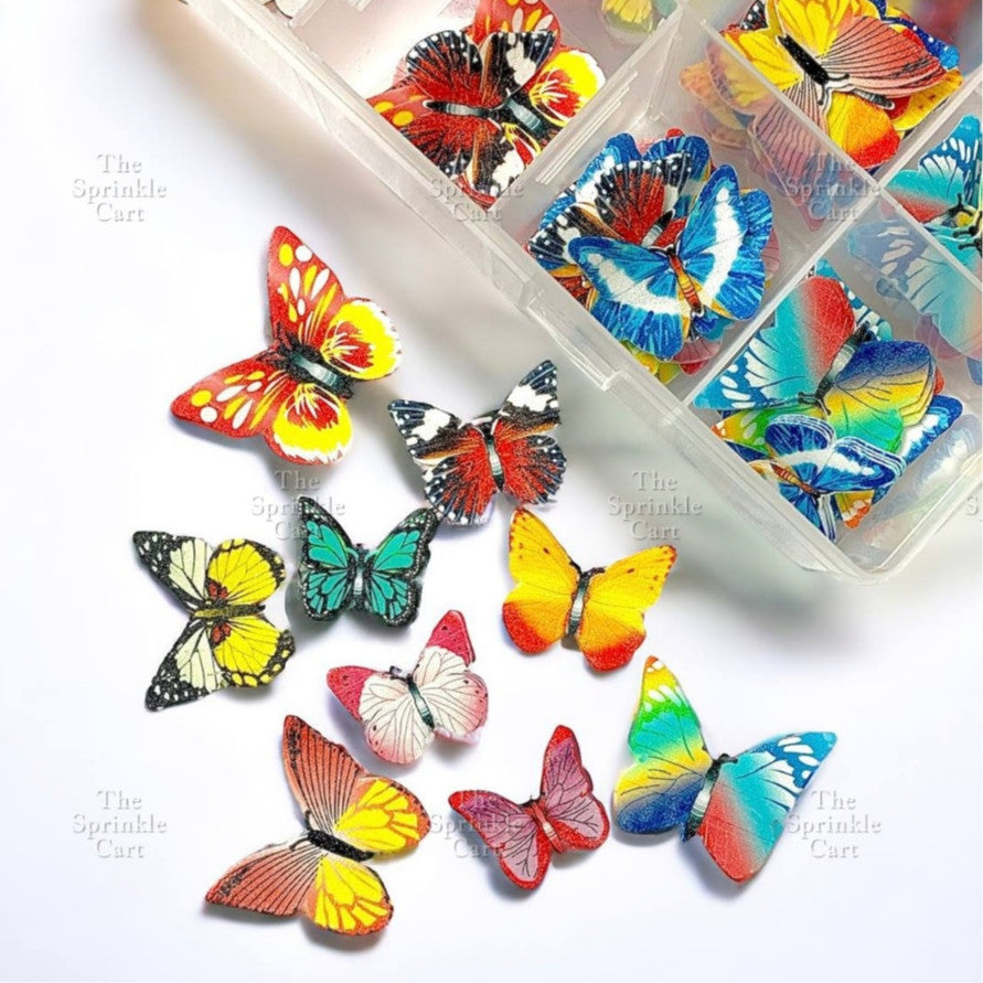 Snowflakes Butterfly Flower Leaf Wafer Cake Decoration TSC