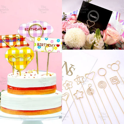 Flower Bouquet Metal Card Holder DIY Elegant Heart Round Star Postcard Clips Decors TSC