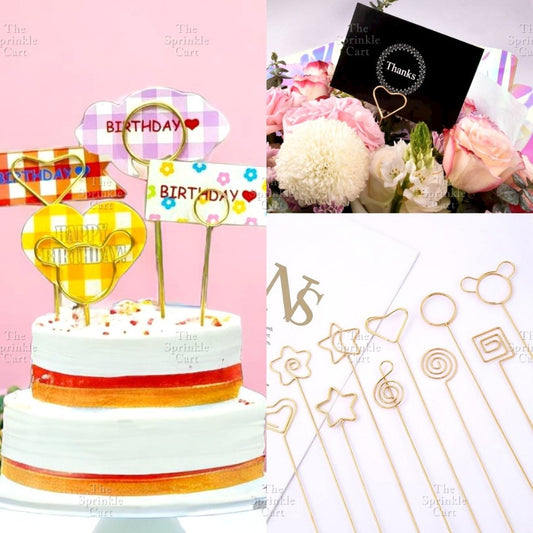 Flower Bouquet Metal Card Holder DIY Elegant Heart Round Star Postcard Clips Decors TSC