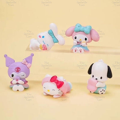 Sanlio Character Toys Set Cake Topper Cinnamonrol Kulomi Milody Decors TSC