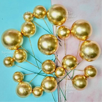 Balls Cake Topper Gold Silver White Pink Blue Yellow Decoration Birthday Swirl Ball Spiral Ball