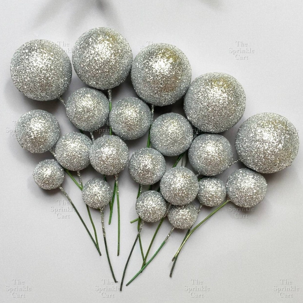 Balls Cake Topper Gold Silver White Pink Blue Yellow Decoration Birthday Swirl Ball Spiral Ball