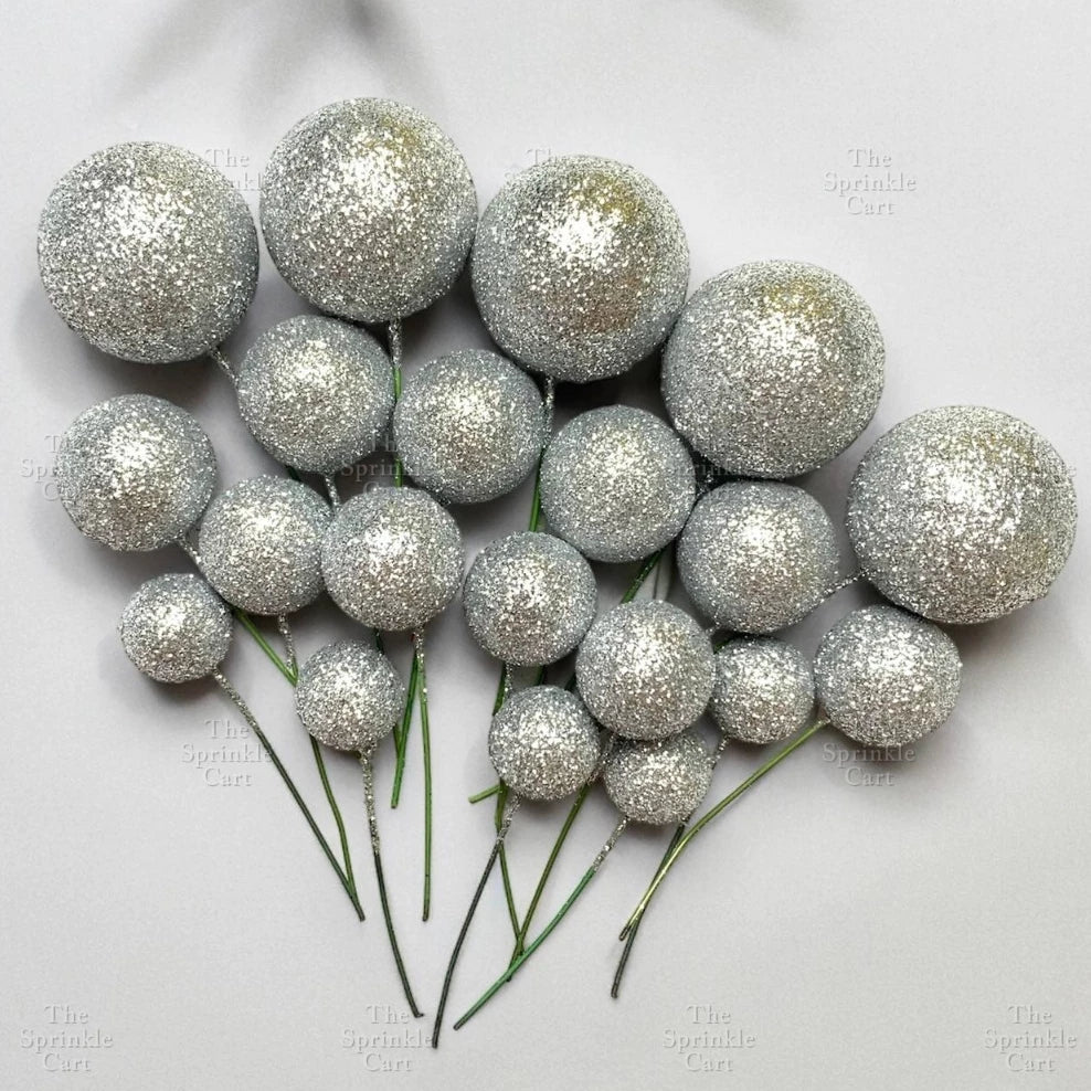 Balls Cake Topper Gold Silver White Pink Blue Yellow Decoration Birthday Swirl Ball Spiral Ball