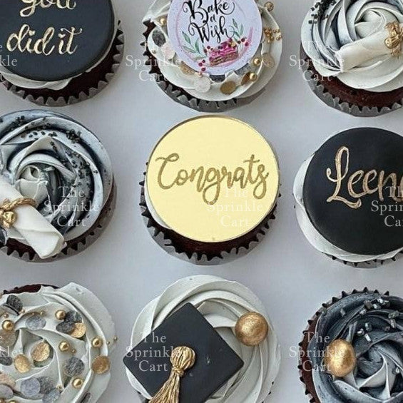 Happy Teachers Day Graduation Cake Topper Congrats Acrylic Embosser TSC