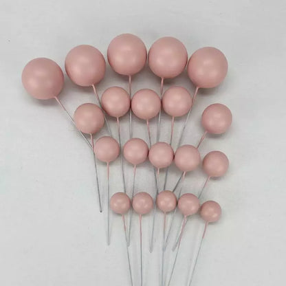 Balls Cake Topper Gold Silver White Pink Blue Yellow Decoration Birthday Swirl Ball Spiral Ball